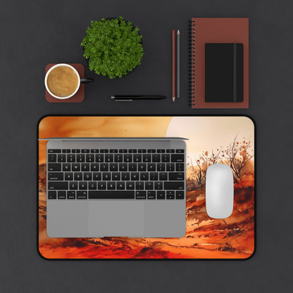 "Desert Oasis Desk Mat - Create a tranquil workspace with desert landscape design for improved productivity"