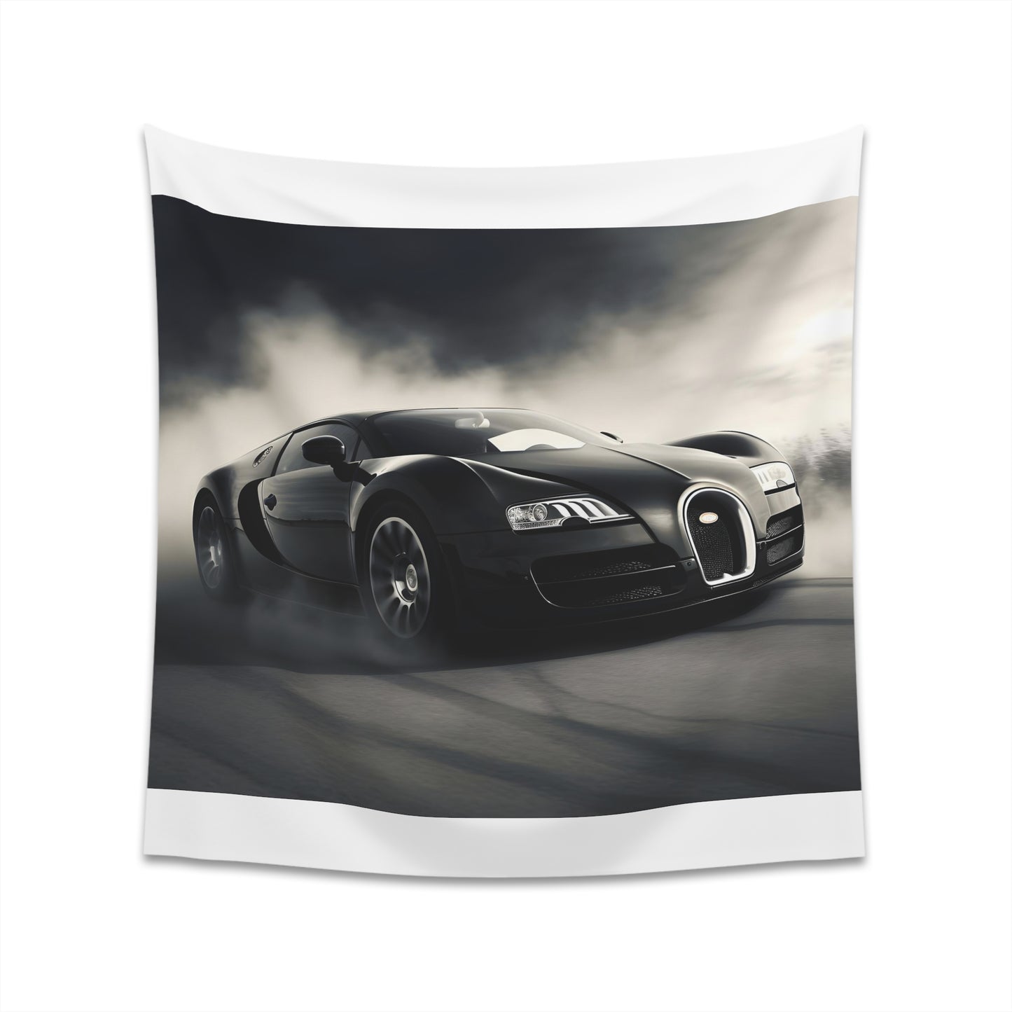 "Bugatti Hypercar Tapestry: Experience Speed and Power with Velocity Unleashed Artwork"