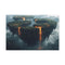 Floating Islands Orbiting a Volcano Stretched Canvas Wall Art