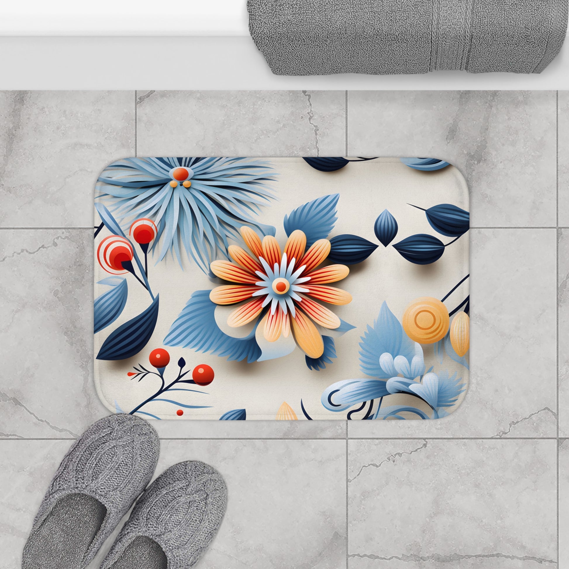 Botanical Blossom Bath Mat | Bath Mats | Bath, Bathroom, Home & Living, Indoor, Sublimation | Prints with Passion