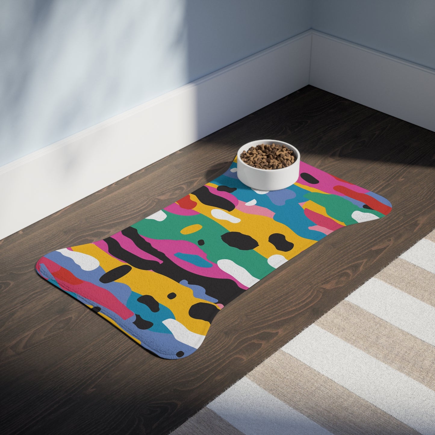 Vibrant Abstract Pet Feeding Mat