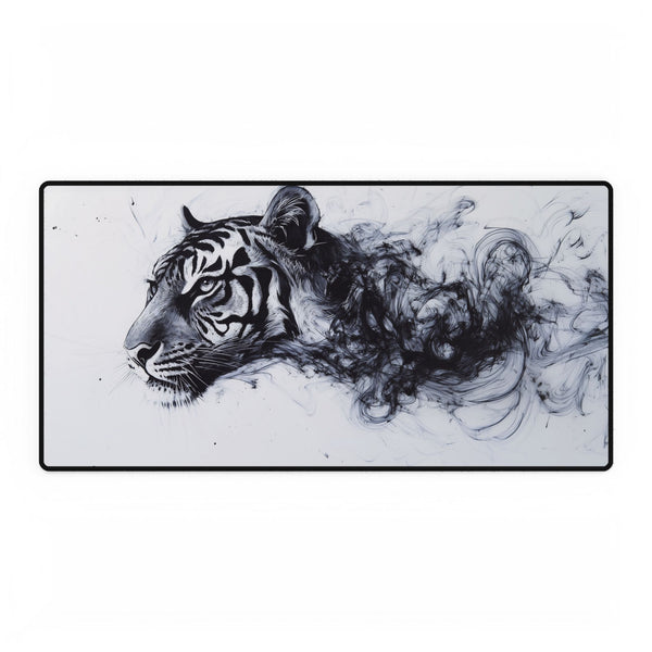 Tiger Made of Swirling Ink — XL & XXL Desk Mat — Full Top-Down Artwork View