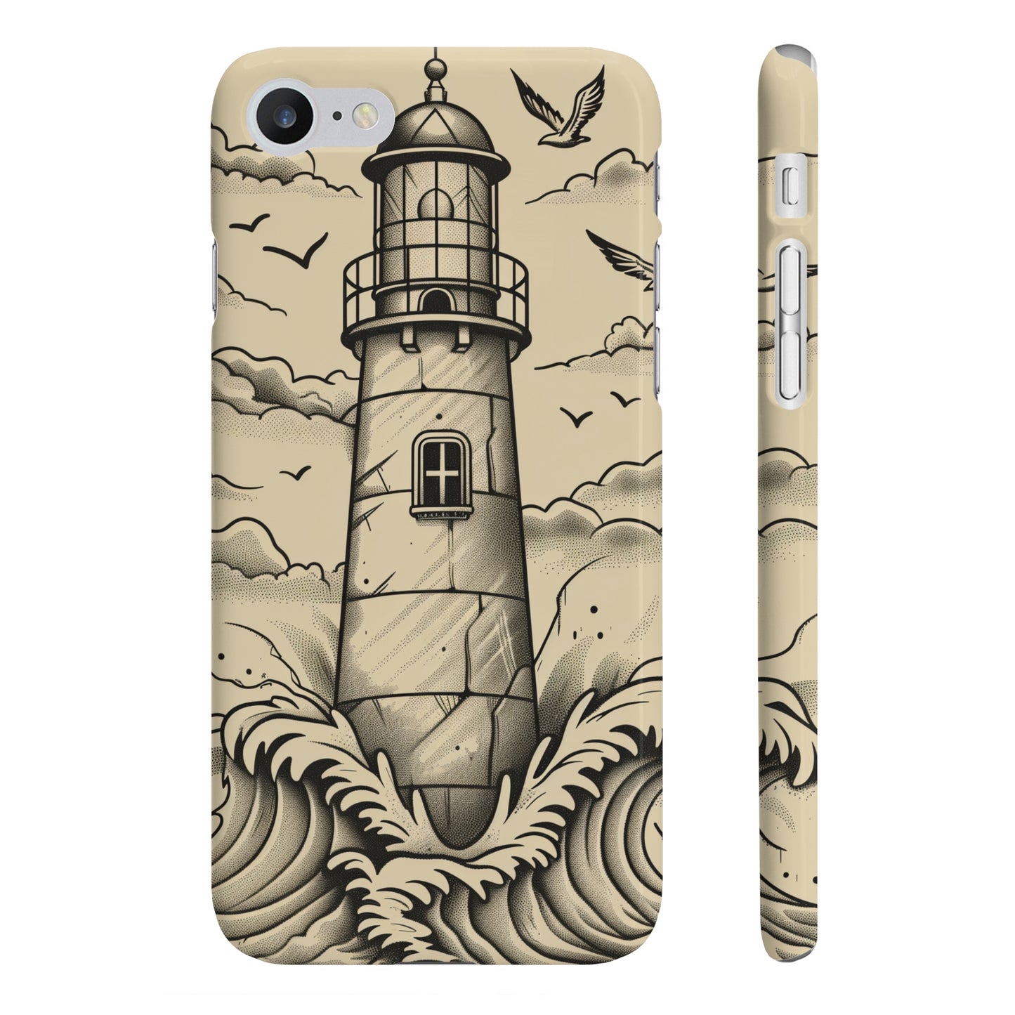 Beacon of Light: Hand-Drawn Lighthouse Phone Case