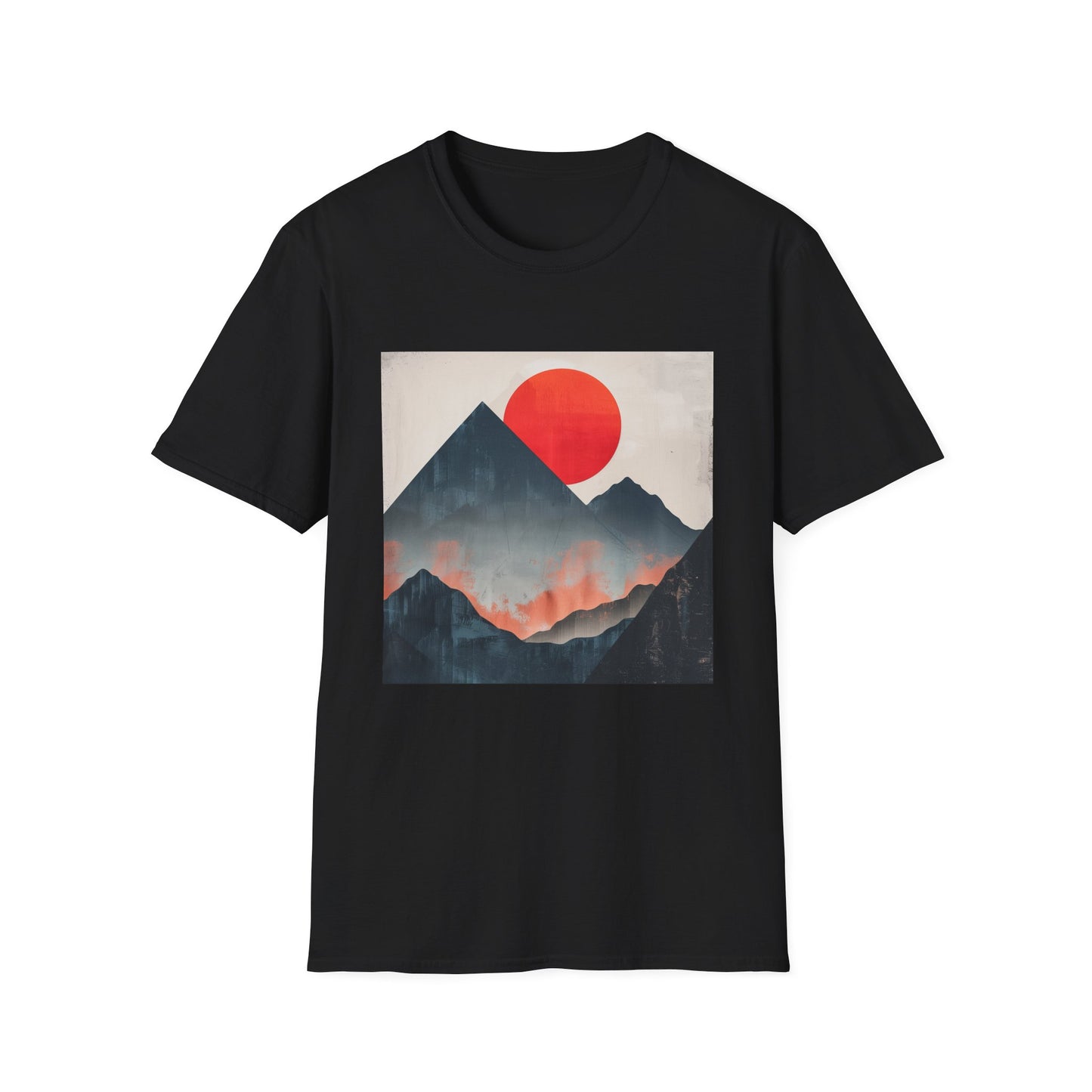 Mountain Majesty: A Minimalist Sunrise | T-Shirt | DTG, Men's Clothing, Regular fit, T-Shirts, Unisex, Women's Clothing | Prints with Passion