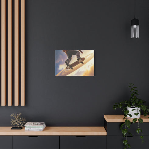 Skateboarder Riding on Rings of Saturn (Edition II) — Canvas Wall Art — Product Detail View 5
