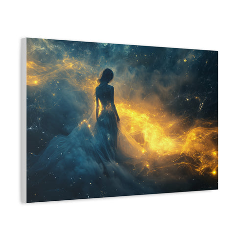 Dream Weaver Creating World from Light — Canvas Wall Art — Side Profile & Stretched Corner Detail