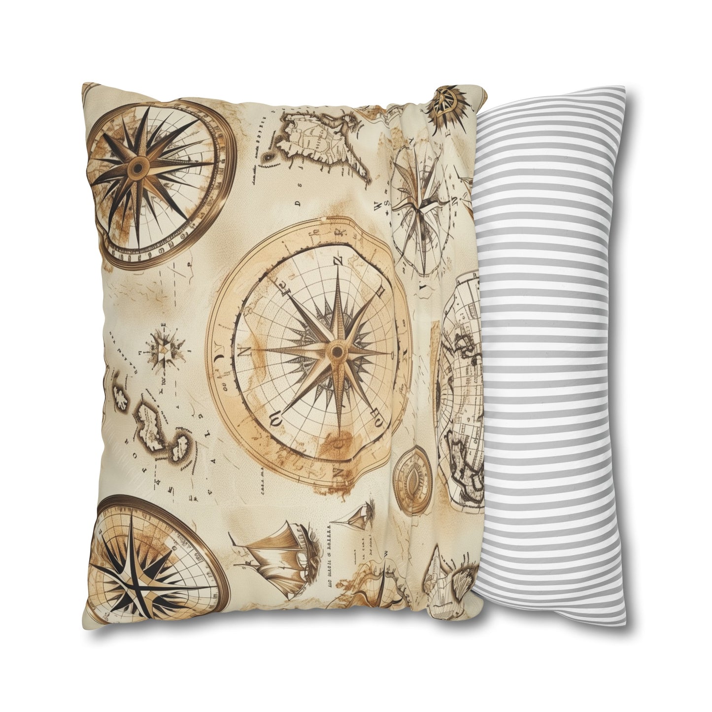 "Vintage Maps Pillowcase: Explore old world charm with this historic pattern for a stylish home decor touch."