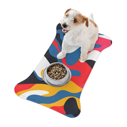 Abstract Pet Feeding Mat: Bold & Bright