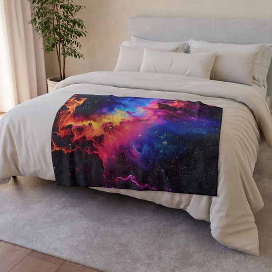 this blanket is sure to inspire imagination and awe. Add a touch of cosmic beauty to your home decor or give the gift of the universe to a loved one. The Galactic Neon Dreams Blanket is a must-have for anyone who dreams of exploring the wonders of the cosmos.