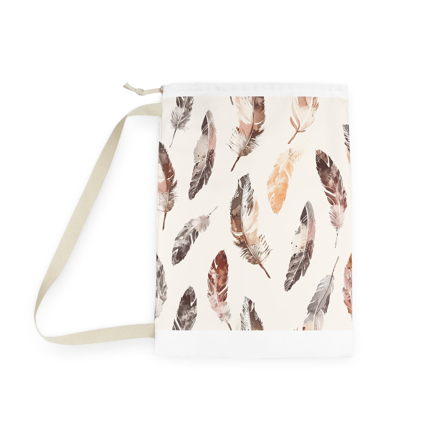 Boho Feathers Laundry Bag - Stylish feather pattern laundry storage solution