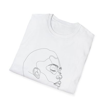 One Line Story: Minimalist Face Art T-Shirt