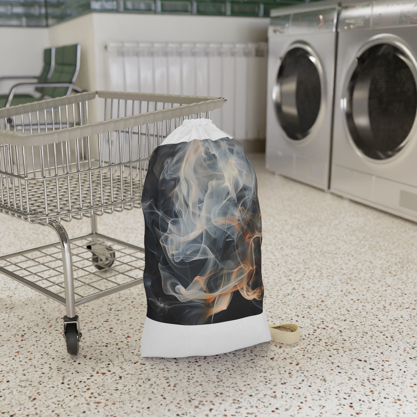 "Abstract Smoke Art Laundry Bag - Durable and stylish laundry accessory for a pop of creativity on laundry day"