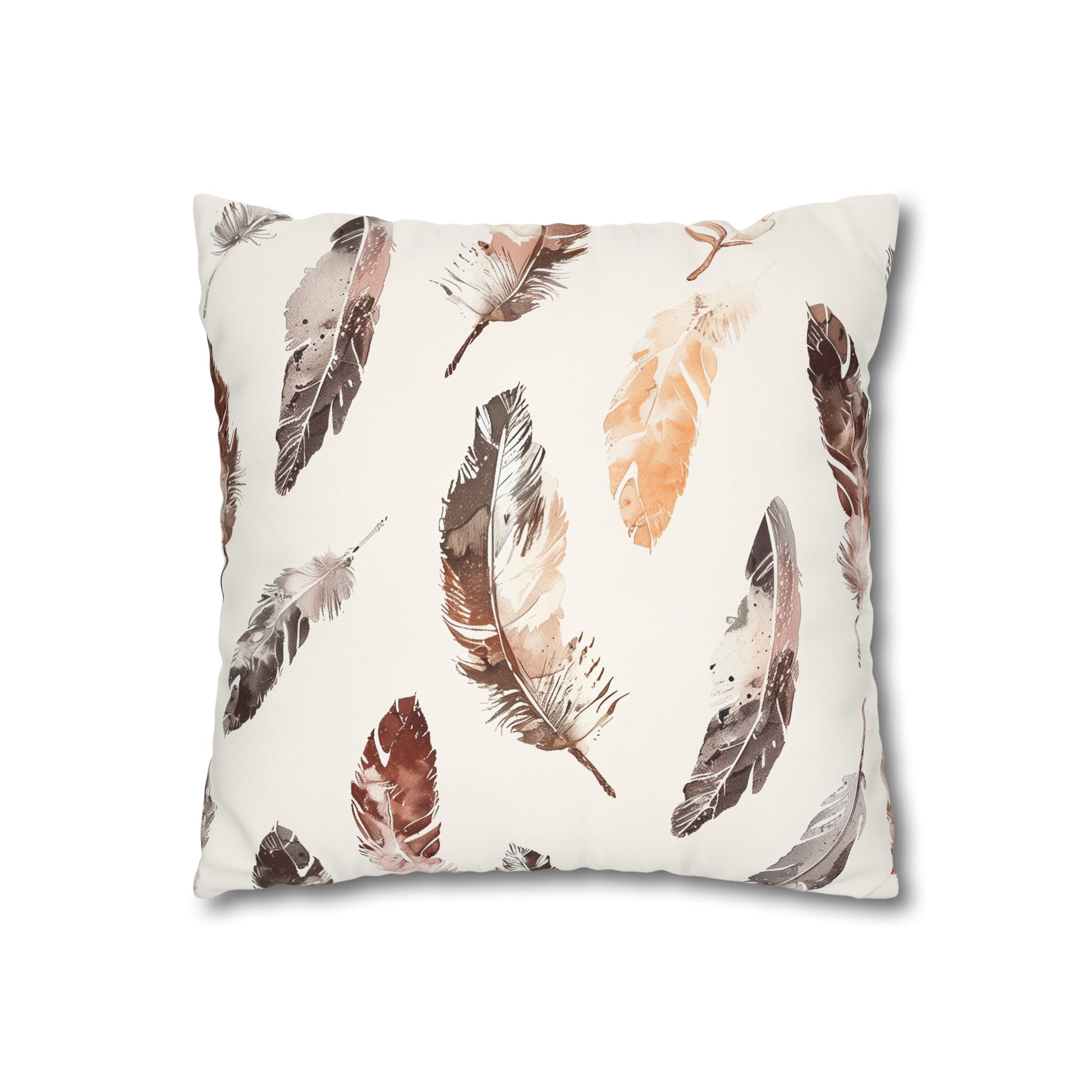 "Boho Feathers Pillow Case - Stylish oasis with trendy seamless feather pattern, elevate your sleep space"