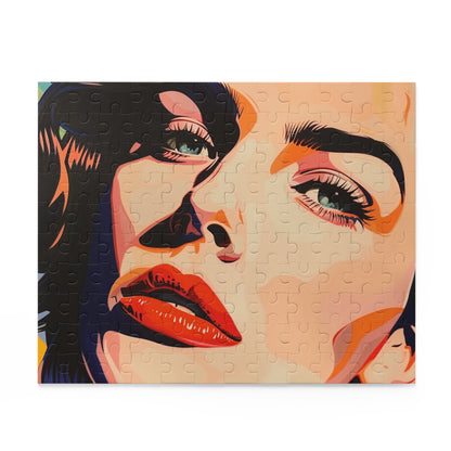 "Colorful Pop Art Portrait Jigsaw Puzzle - vibrant design, engaging challenge for art enthusiasts"