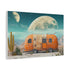 Desert Caravan under Giant Moons Stretched Canvas Wall Art