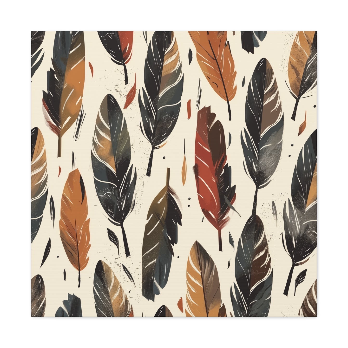 Boho Feathers Canvas: Seamless Pattern of Boho Feathers | Canvas | Art & Wall Decor, Canvas, Fall Picks, Hanging Hardware, Home & Living, Indoor, Top Spring Products, Valentine's Day promotion | Prints with Passion