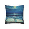 Moonlight Spilling from Open Book — 40×40 Cushion Cover — Front 40×40 cm Square Cushion View