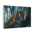 Cybernetic Jaguar in Data Jungle — Canvas Wall Art — Side Profile & Stretched Corner Detail