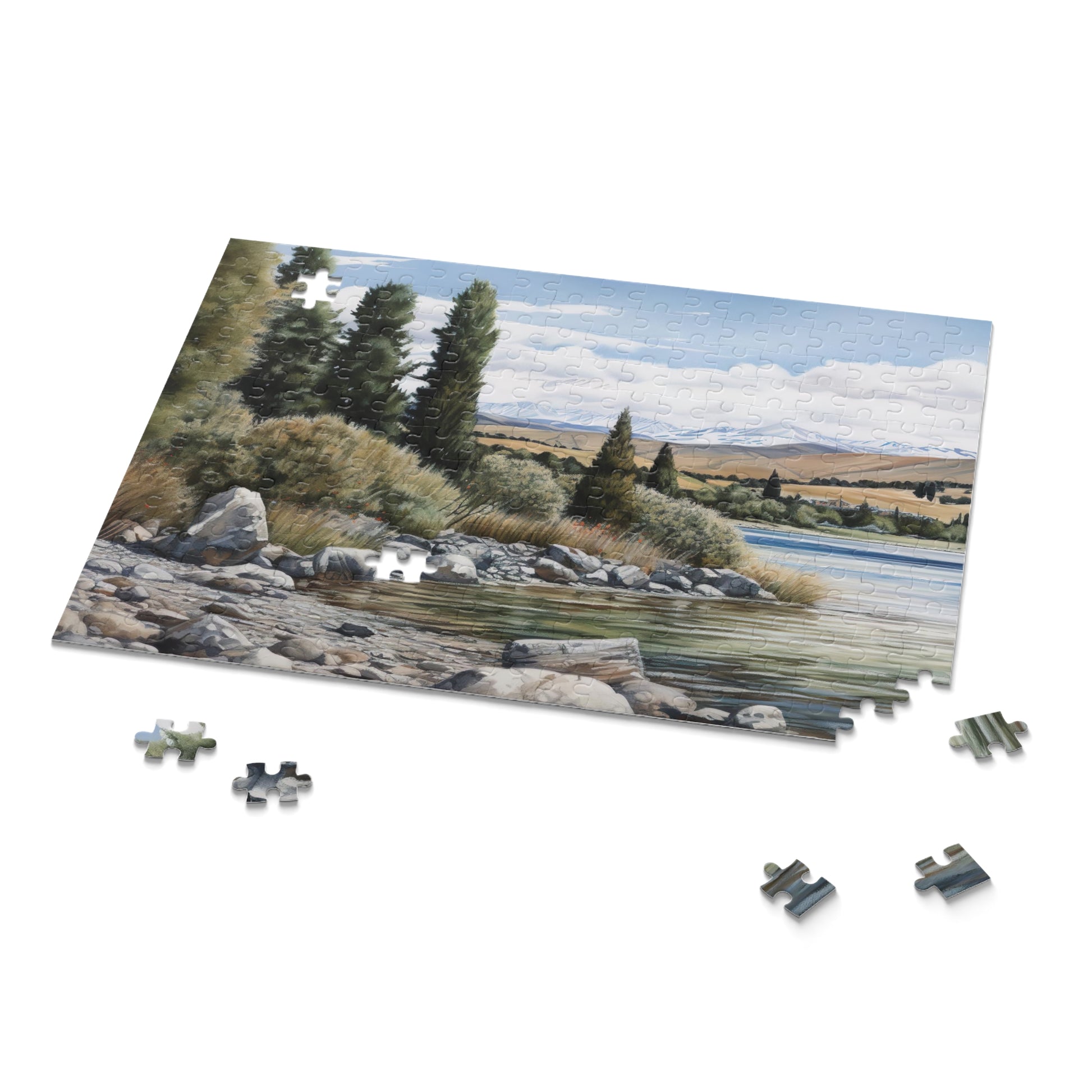 "New Zealand Lake Jigsaw Puzzle - Tranquil lake, lush forests, and towering mountains come together in this stunning puzzle"