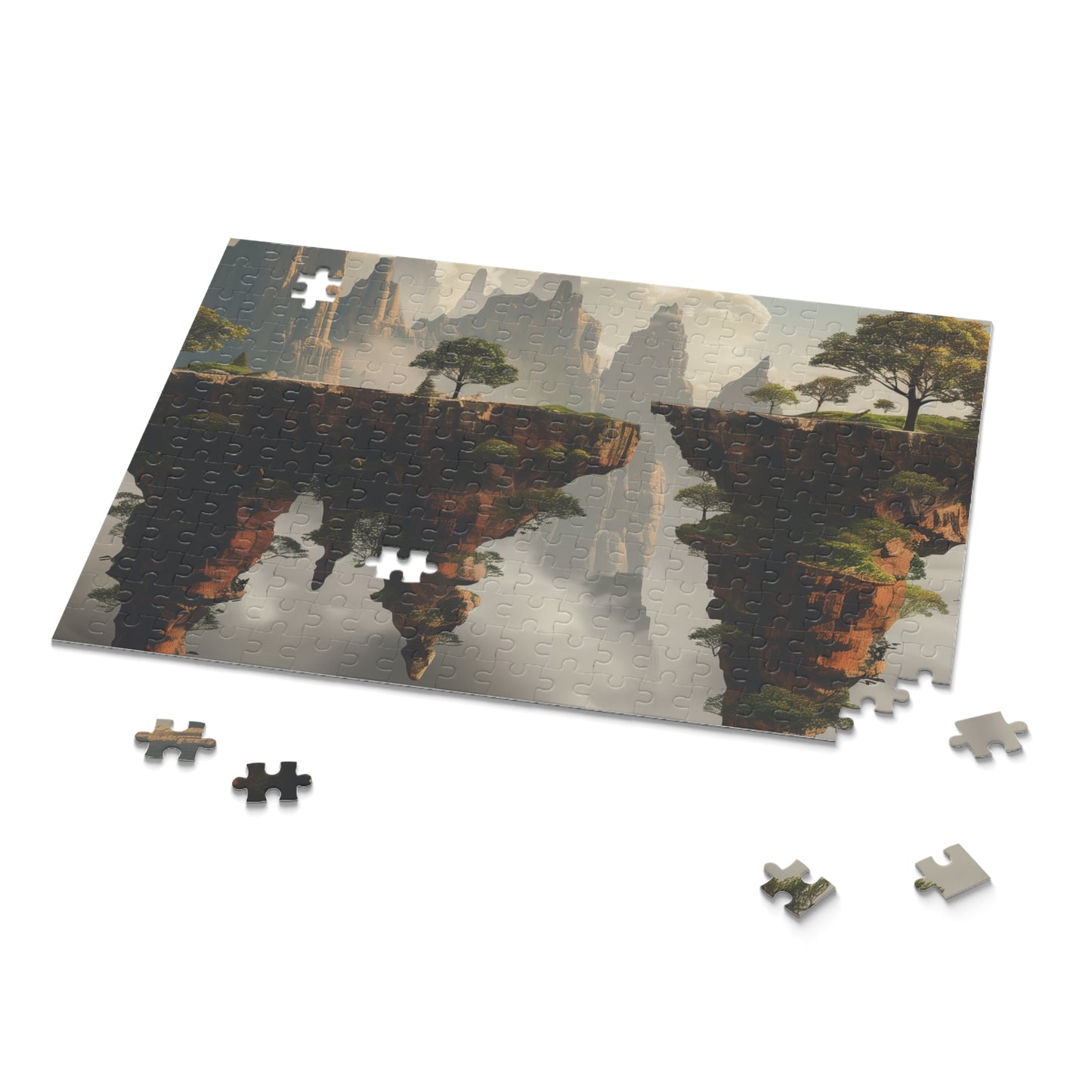 "Whimsical Surreal Island Landscape Jigsaw Puzzle - Vibrant colors and dreamlike scenery make this enchanting puzzle a must-have for your collection"