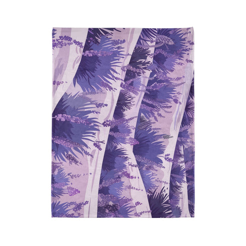Provence Lavender Botanical Fields Seamless Plush Fleece Throw Blanket - View 10 | Prints With Passion
