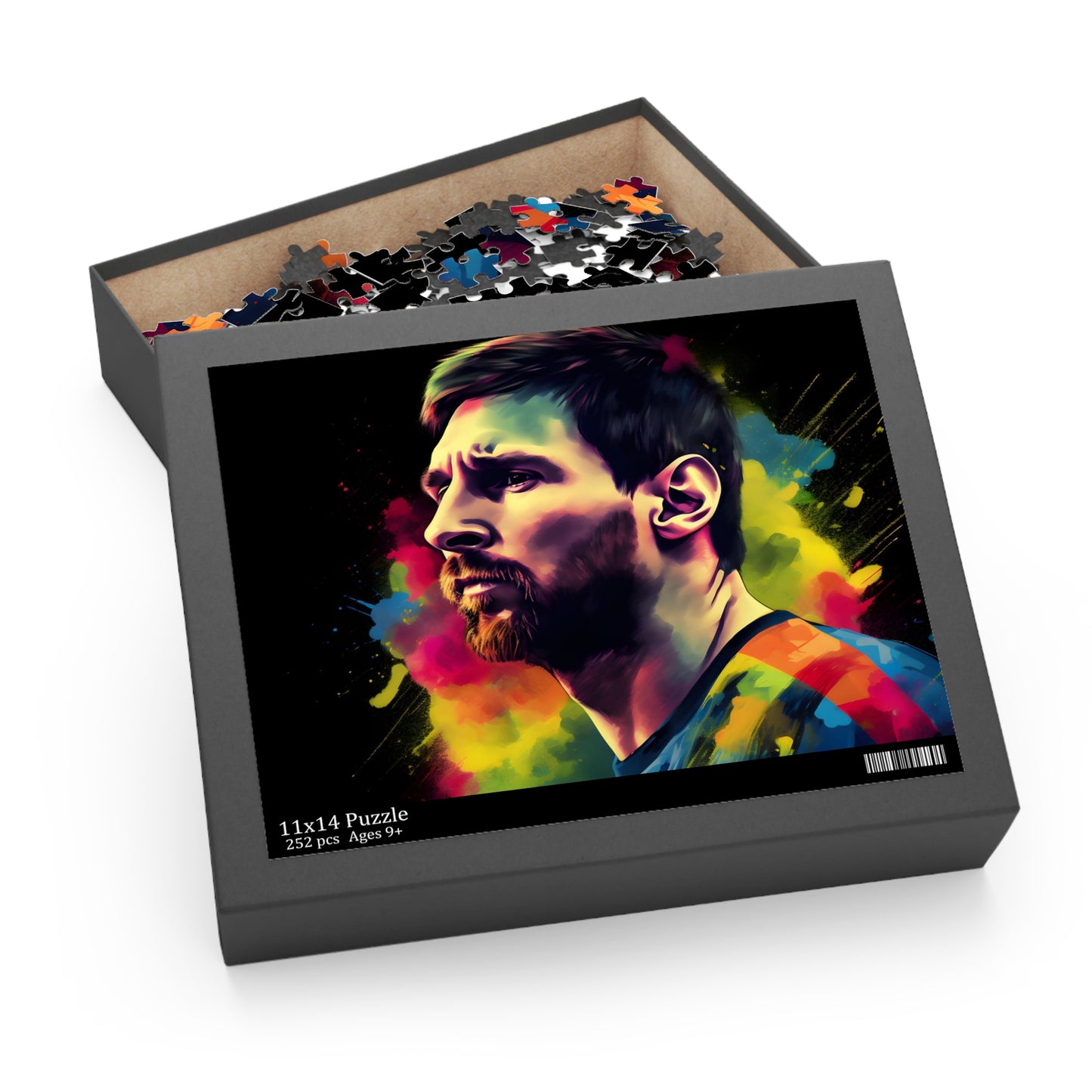 Messi Watercolor Neon Puzzle