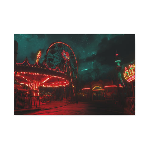 Haunted Carnival on Another Planet (Edition II) — Canvas Wall Art — Living Room Wall Lifestyle View
