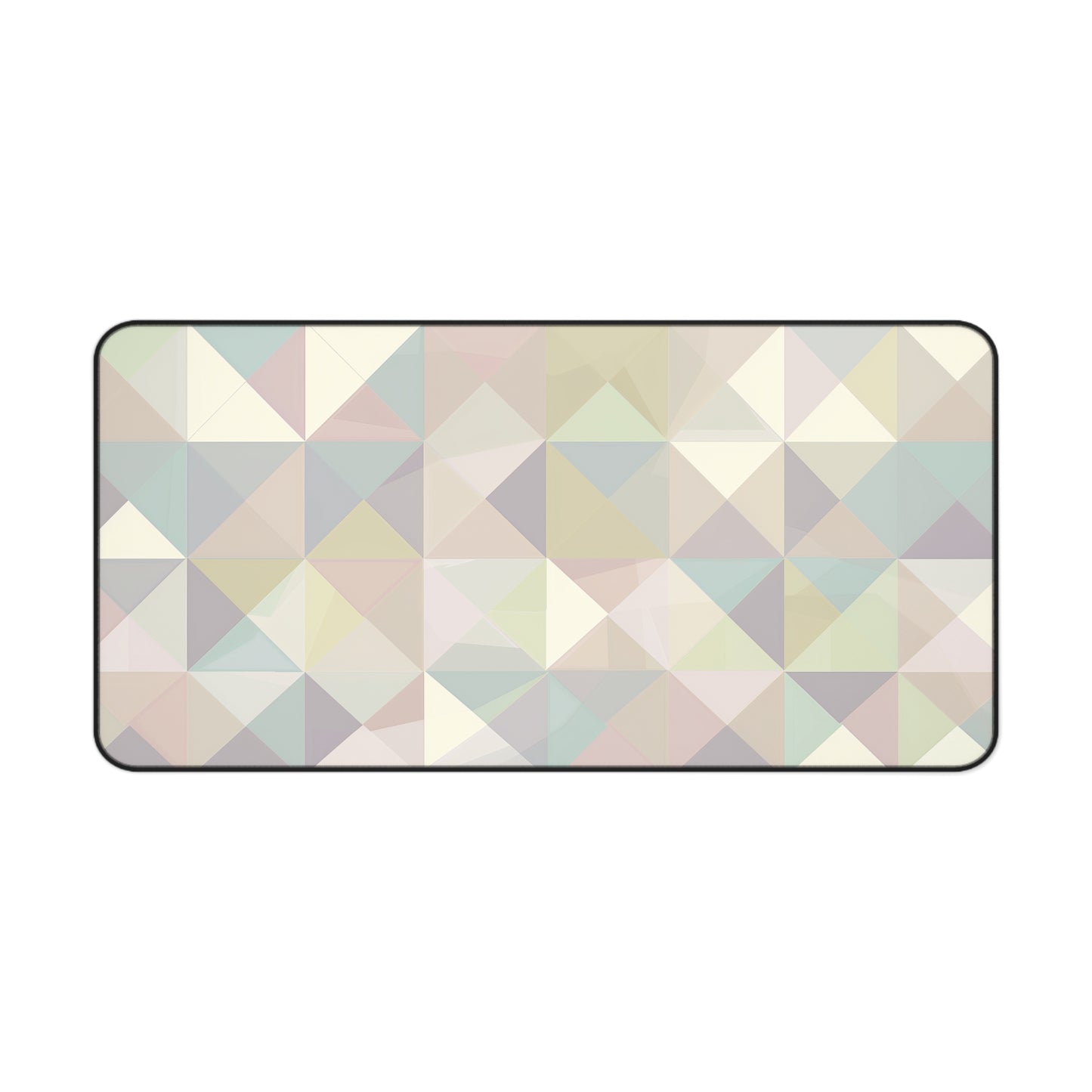 "Chic Pastel Geometrics Desk Mat - Stylish seamless geometric pattern in soft colors for elevated workspace decor"