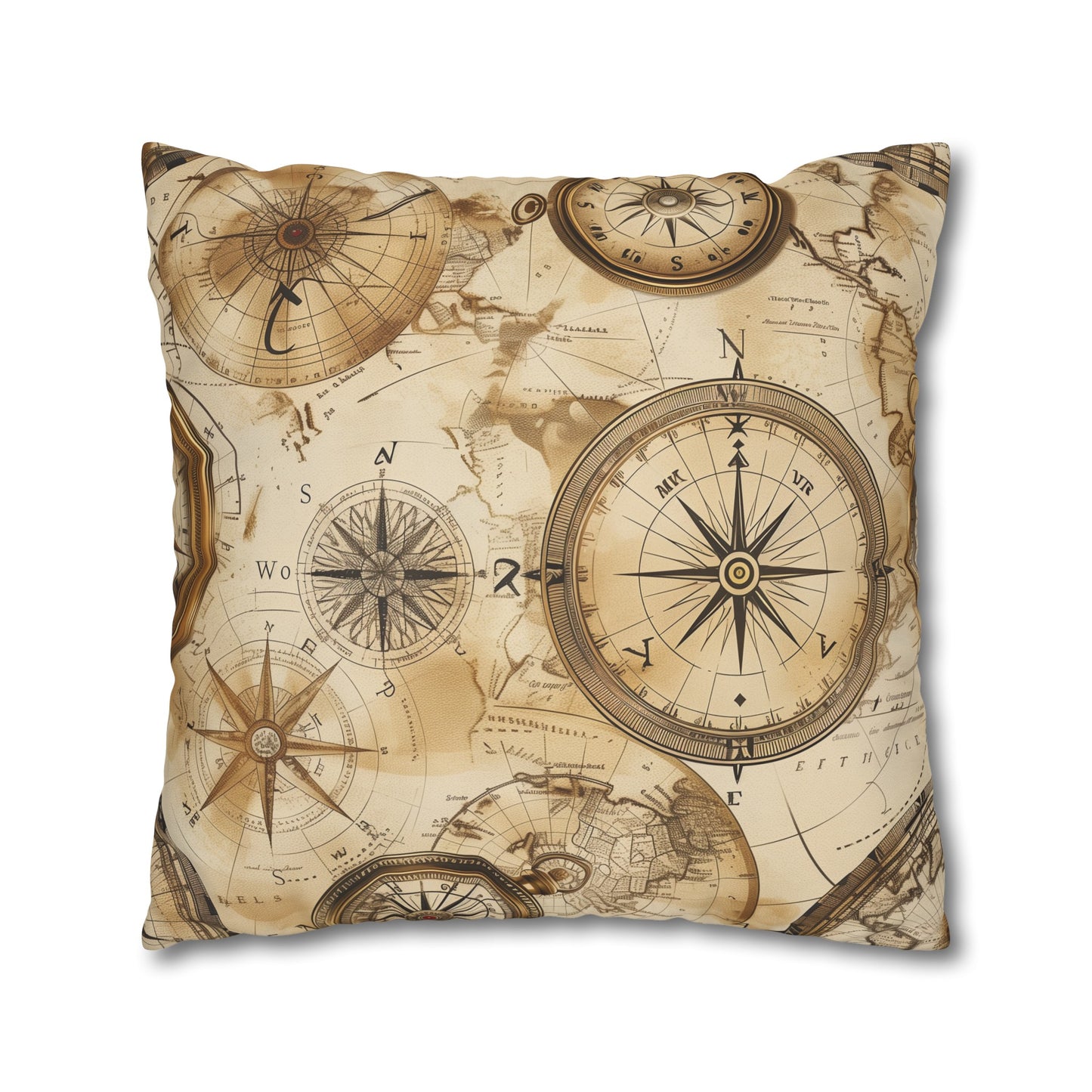 "Vintage Maps Pillow Case - Add nostalgic charm to your bedroom decor with seamless vintage map pattern, stylish and cozy"