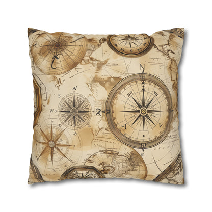 "Vintage Maps Pillow Case - Add nostalgic charm to your bedroom decor with seamless vintage map pattern, stylish and cozy"