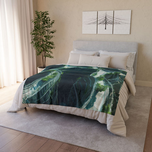 Glass Maze Growing through Skyscrapers Plush Fleece Throw Blanket