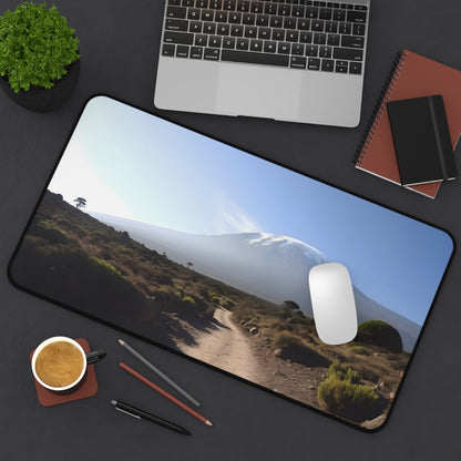 "Kilimanjaro desk mat featuring stunning Tanzanian landscapes for workspace inspiration"