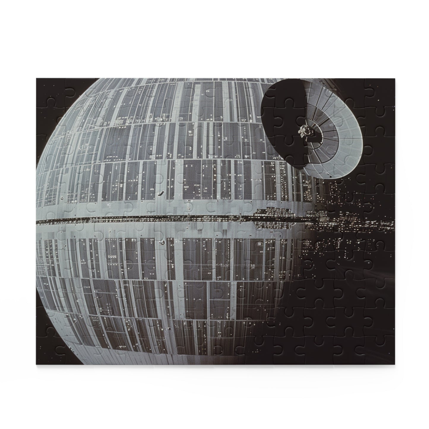 "Death Star Wars Jigsaw Puzzle, iconic Star Wars weapon for fans, challenging gameplay"