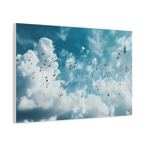 Music Notes Floating Through Clouds (Edition II) — Canvas Wall Art — Product Detail View 6