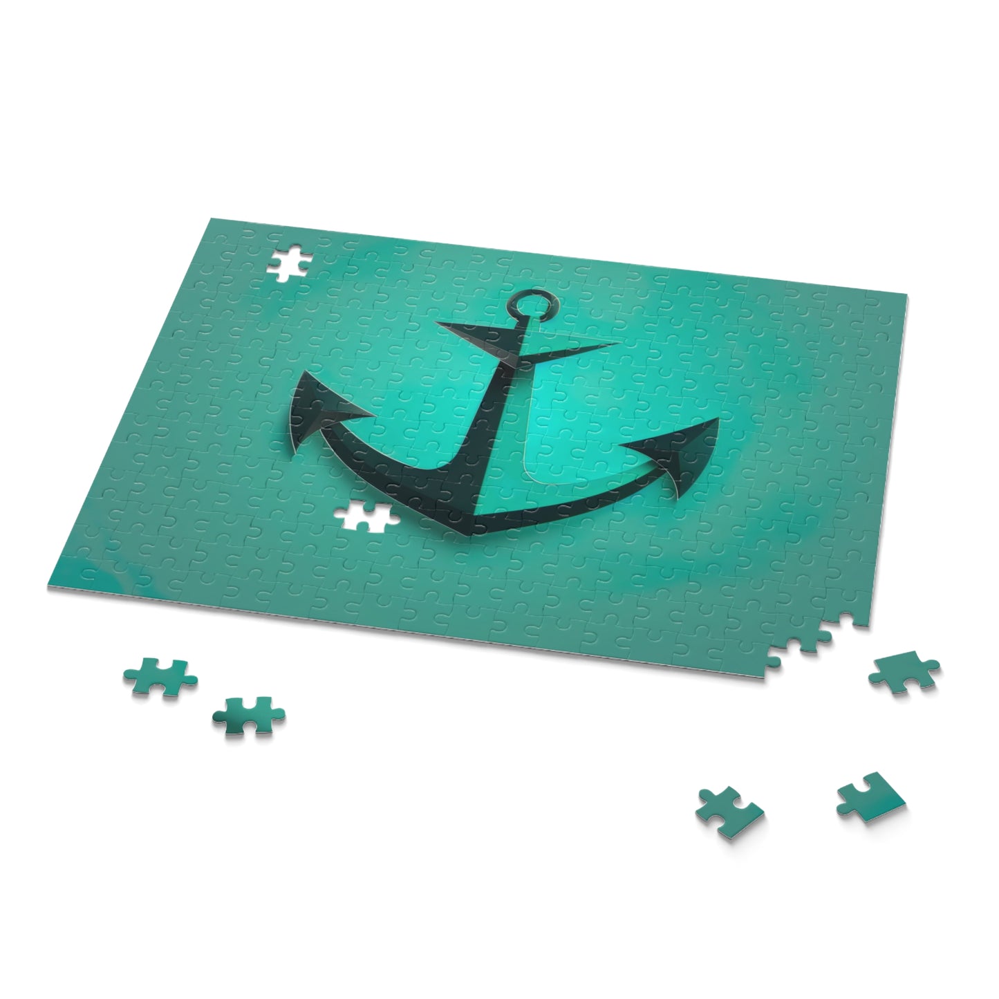 Anchor Adventure Jigsaw Puzzle - Piece together the beauty of the sea with this captivating puzzle featuring an anchor in swirling blue waters.