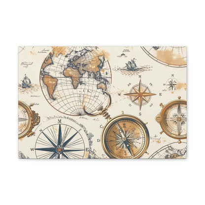 Vintage Maps Seamless Canvas Print