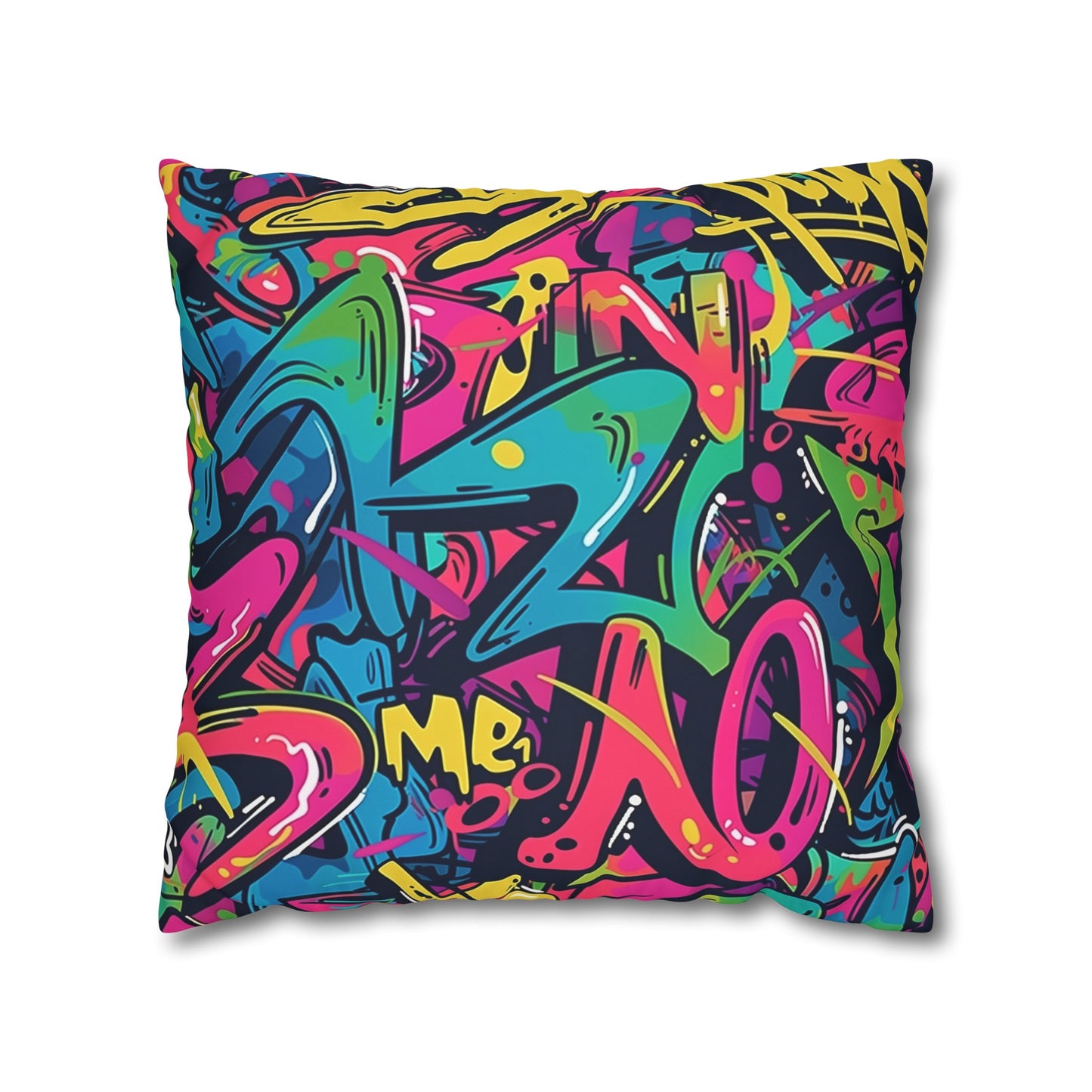 Neon Urban Graffiti Pillowcase - Brighten up your space with this edgy, seamless pattern in vibrant neon colors. Add urban cool vibes to your bedroom.