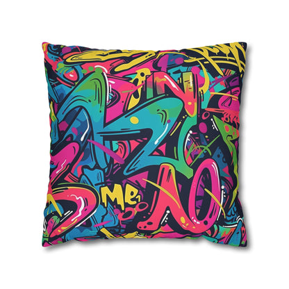 Neon Urban Graffiti Pillowcase - Brighten up your space with this edgy, seamless pattern in vibrant neon colors. Add urban cool vibes to your bedroom.