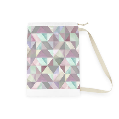 "Chic Pastel Geometrics Pillowcase - Stylish laundry bag with seamless soft hues for elevated storage"