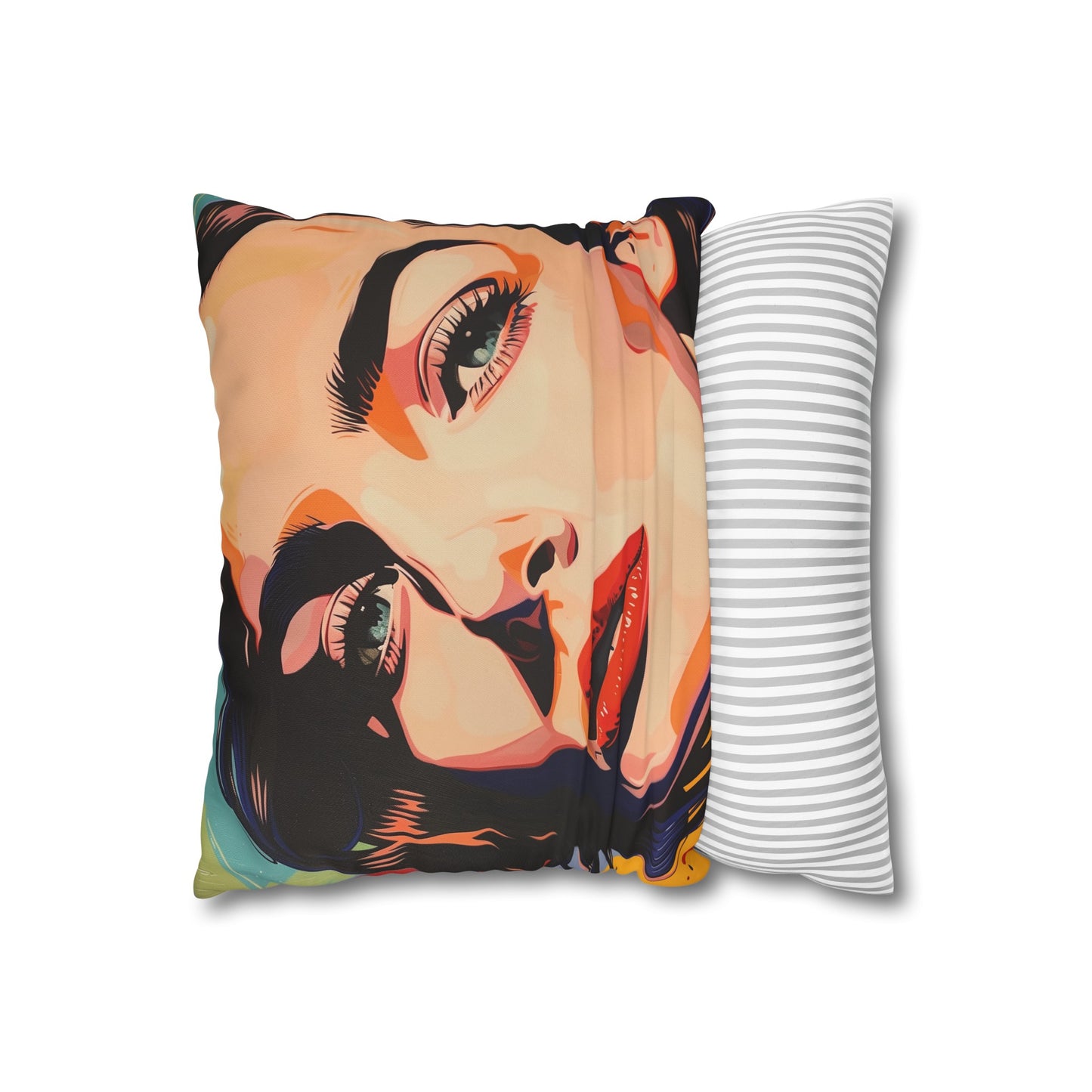 Colorful Icon Pillowcase - Vibrant pop art portrait pillowcase, high-quality material, stylish design, perfect for all seasons. Great gift idea.