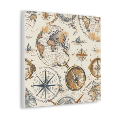 Vintage Maps Seamless Canvas Print