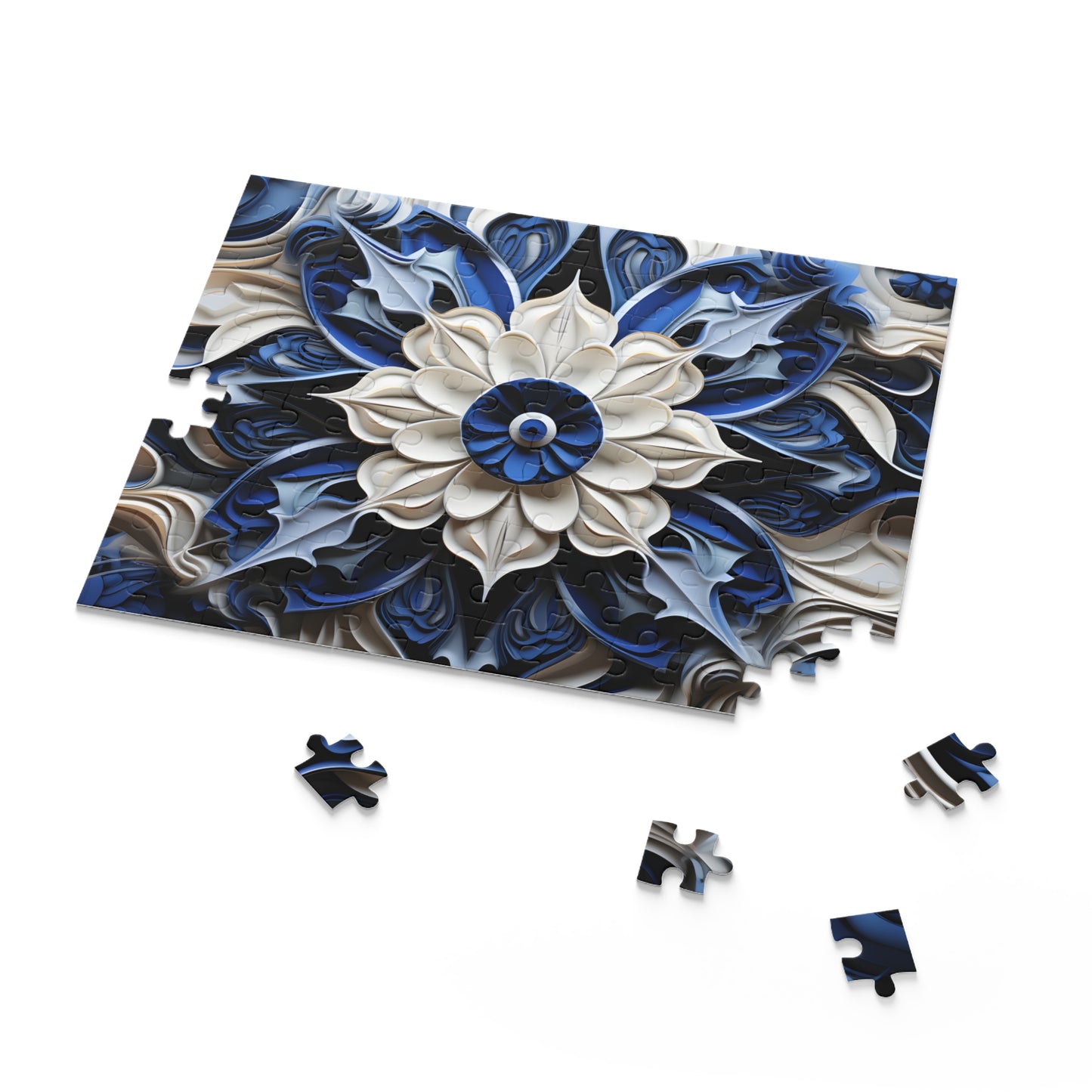 Blue Porcelain Texture Puzzle