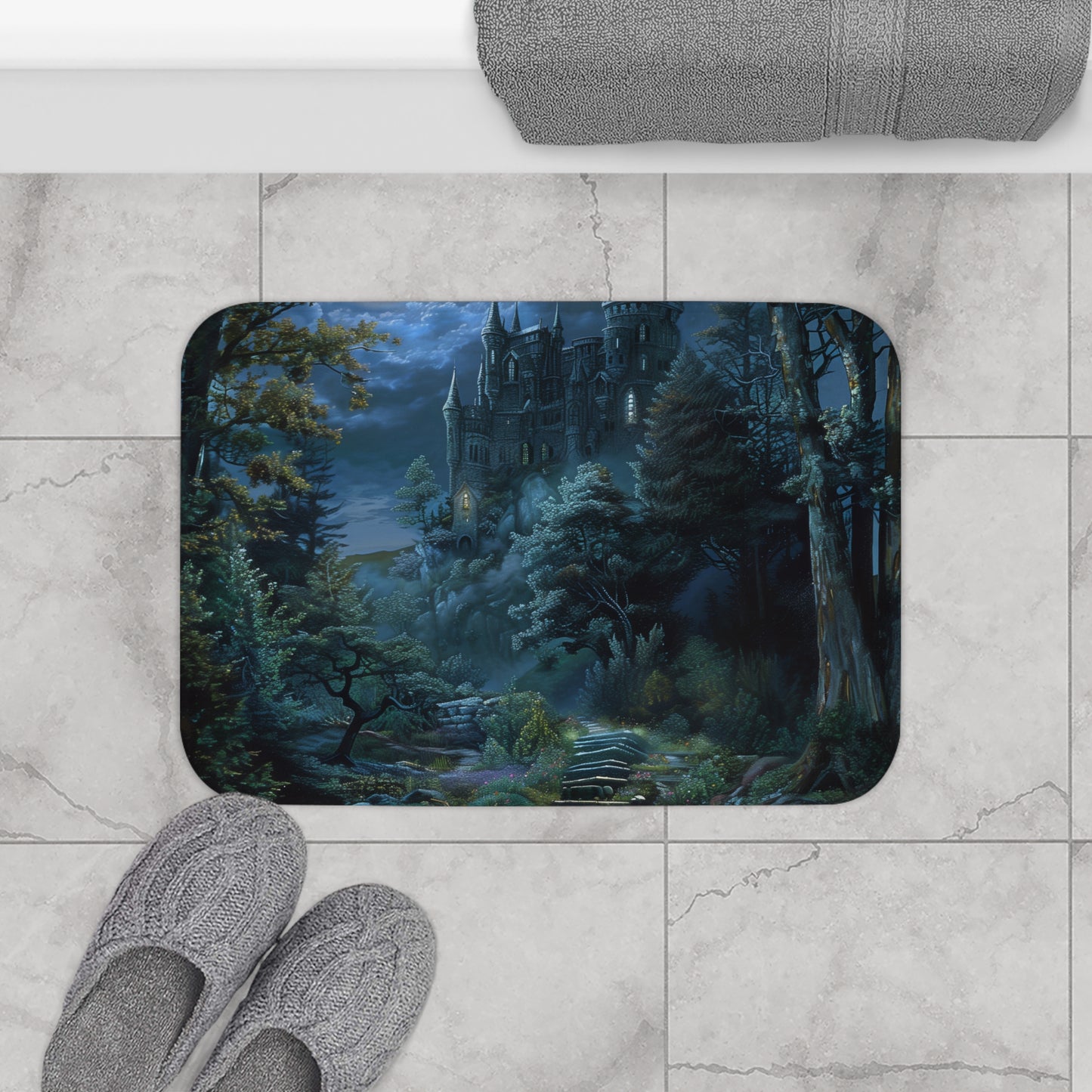 Moonlit Castle Bath Mat | Bath Mats | Bath, Bathroom, Home & Living, Indoor, Sublimation | Prints with Passion