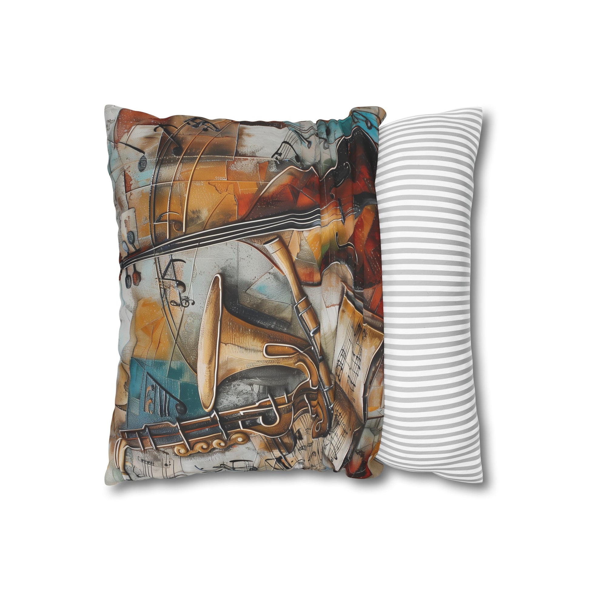 "Symphony of Sleep Pillowcase - Musical notes and instruments design for a cozy slumber"