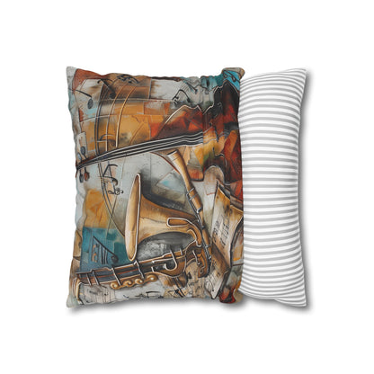 "Symphony of Sleep Pillowcase - Musical notes and instruments design for a cozy slumber"