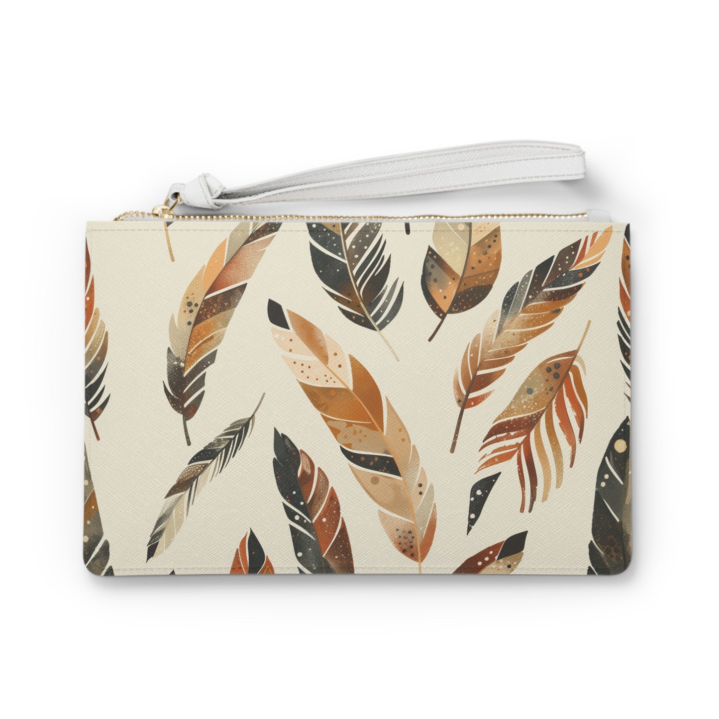 Boho Feathers Clutch Bag | Clutch Bags | Accessories, All Over Print, AOP, Assembled in the USA, Assembled in USA, Bags, Made in the USA, Made in USA, Vegan | Prints with Passion