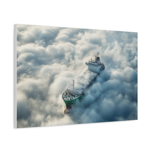 Ship Sailing Through Frozen Clouds — Canvas Wall Art — Product Detail View 6
