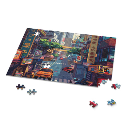 "Pixelated 80s Game Jigsaw Puzzle - Nostalgic arcade characters in one fun puzzle!"