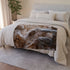 Warrior Carving Time into Rock Wall — Plush Fleece Throw Blanket — Product Detail View 6
