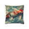 Giant Koi Fish Swimming Through Clouds — 40×40 Cushion Cover — Front 40×40 cm Square Cushion View